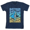 thumbnail image 3 of Batman Curved Text Youth Boy's Navy T-Shirt-Large, 3 of 6