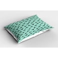 thumbnail image 2 of Ambesonne Whales Pillow Sham 2 Pack, Irregularly Arranged Mammals, 30"x20", Turquoise Charcoal Grey, 2 of 3