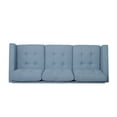 thumbnail image 5 of Noble House Cicely Tufted Fabric 3 Seater Sofa, Blue, Dark Brown, 5 of 9