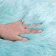 thumbnail image 6 of Unique Bargains Heart Shaped Faux Fur Shag Area Rug 2.3Ft x 3Ft Light Blue, 6 of 8