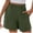 Army Green, variant on Ashirexll Women's Shorts, Summer Shorts for Women, Solid and Linen Summer Loose and Casual Comfortable Elastic Waist Wide Leg Pants Straight Leg Shorts