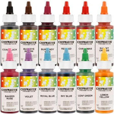 Chefmaster by US Cake Supply 2.3-Ounce Liqua-Gel Cake Food Coloring ... Chefmaster by US Cake Supply 2.3-Ounce Liqua-Gel Cake Food Coloring ...