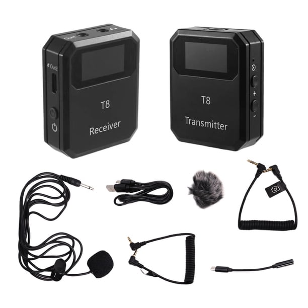 de Micrófono Inalámbrico de 2,4 G, Micrófono de Solapa, Transmisor y Receptor, Clip de Reducción de Ruido Integrado, 1 Transmisor.