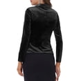 thumbnail image 4 of INSPIRE CHIC Women's Vintage Velvet Blazer Notched Lapel Button Front Wear-to-Work Jacket S Black, 4 of 7