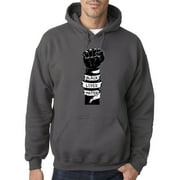 Trendy USA 1087 - Adult Hoodie Fist Pump Arm Band Black Lives Matter Human Rights Sweatshirt Medium Charcoal