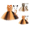 thumbnail image 7 of EnJoCho Girls Jungle Animal Dress with Ears Headband & Tail Accessories for Halloween Birthday Par𝗍y 3pcs Set 5-6 Years, 7 of 7