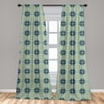 thumbnail image 5 of Ambesonne Floral Curtains, Mediterrenean Tile Inspired, Pair of 28"x95", Multicolor, 5 of 5