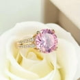 thumbnail image 3 of EOEMY Pink Cz Round Cut Band Women'S 14Kt Yellow Gold Filled Engagement Ring Size 6-10, 3 of 4