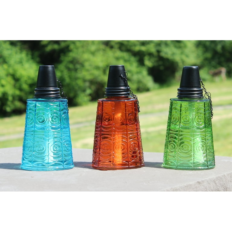 Tiki Glass 6 in. Outdoor Table Torch - Set of 3 Tiki Glass 6 in. Outdoor Table Torch - Set of 3