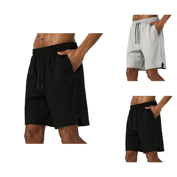 Bermuda Shorts for Men Summer Casual Elastic Waist Lightweight Wide Straight Leg Shorts with Pockets