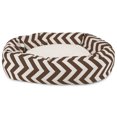 thumbnail image 2 of Majestic Pet Sherpa Chevron Bagel Pet Bed for Dogs, Calming Dog Bed Washable, Medium, Chocolate, 2 of 5