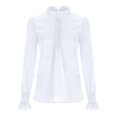 thumbnail image 6 of Diufon Womens Long Sleeve Tops Ruffle Round Neck Blouses Casual Loose Solid Color Pullover Tops, 6 of 7