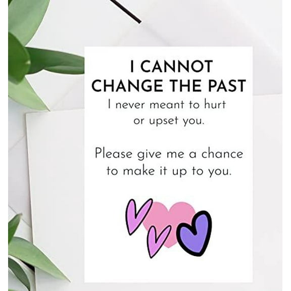 Apology Card with Heartfelt Message – "I Cannot Change the Past" – Perfect for Healing Relationships, Blank Inside, Includes Envelope