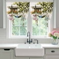 thumbnail image 4 of Spring Daisy Tie Up Curtains 45 Inches Long, Kitchen Window Curtains Over Sink, Flowers Farmhouse Leaves Floral Pots Countryside Small Window Curtains Balloon Curtains Valances for Bedroom 34"x45", 4 of 8