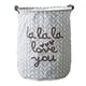 thumbnail image 1 of Round Foldable Cotton Linen Laundry Basket for Dirty Clothes, Collapsible Laundry Hamper for Home or Dorm, Gray, 1 of 4