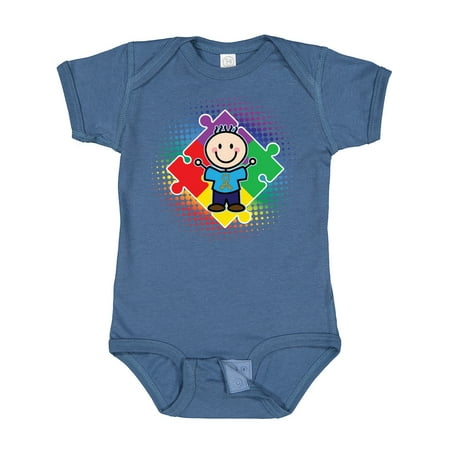 

Inktastic Autism Awareness Puzzle Piece Boy Gift Baby Boy or Baby Girl Bodysuit