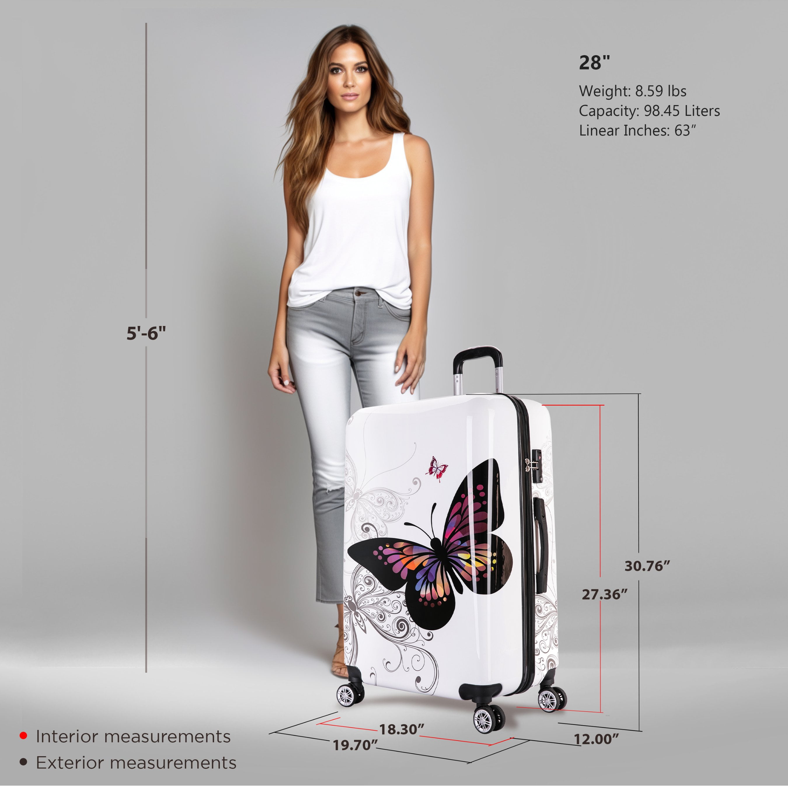 InUSA Prints 28" Lightweight Hardside Spinner Luggage