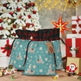 thumbnail image 6 of Rocae Teal Mama Llama Print Christmas Drawstring Linen Gift Bag with Drawstrings Treat Bag Goody Present Bags for Christmas Party Favor, 6 of 8