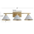 thumbnail image 3 of JONATHAN Y Yvette 3-Light 25" Metal Vanity Wall Light, White/Gold, 3 of 8