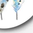 thumbnail image 3 of Designart 'Abstract Blue Boho Feathers I' Bohemian & Eclectic Circle Metal Wall Art 29x29 - Disc of 29, 3 of 5