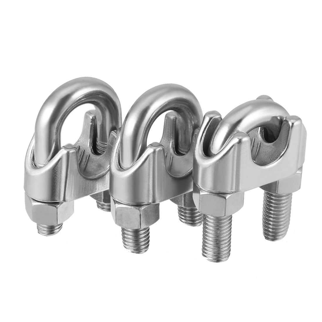 10 Pcs  M5 Drop Forged 304 Stainless Steel Wire Rope Clips Reusability 