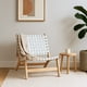 thumbnail image 5 of lios Innova | Silla Dun de madera de caucho color beige con asiento y respaldo en piel blanca, diseño contemporáneo y elegante., 5 of 9