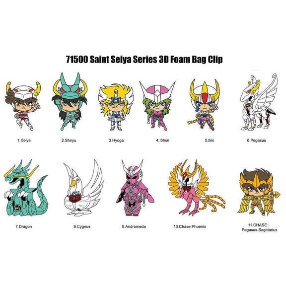 3D Figural Bag Clip Saint Seya Series 1 Mystery Box (24 Packs)