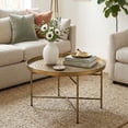 thumbnail image 2 of HOMCOM 24" Round Coffee Table with Hammered Tray Top Metal Center Table, 2 of 10