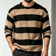 thumbnail image 2 of Admvng Men's Stripe Sweater Crew Neck Long Sleeve Pullover, 2 of 5