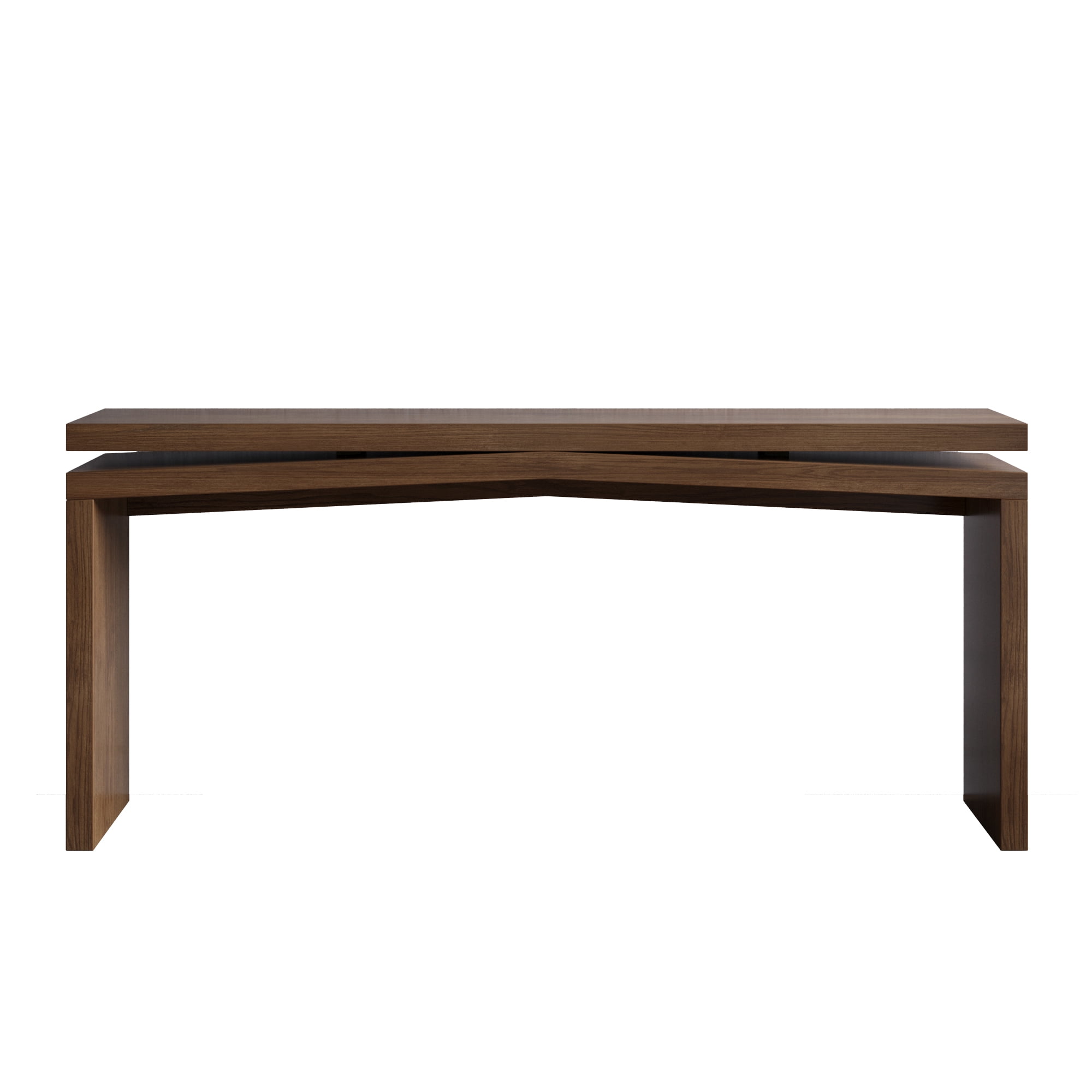 Garitin Console Table and Rustic Entryway Sofa Table 64.96 Inch, Farmhouse Hallway Accent Table with Sled Base for Living Room, Deep Rustic Brown