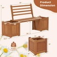 thumbnail image 3 of Costway 2 PCS Planter Box with Bench 2 Open-ended Planter Boxes Slat Backrest for Patio, 3 of 9