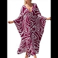 thumbnail image 2 of Vestido Caftán con Estampado Animal para Mujer, Talla Grande, para Playa, Verano 2025 y Rojo Talla Única, 2 of 10