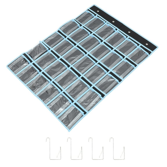 Hanging Cell Phone Holder Pocket Chart Jewelry Organizer Primary School Black