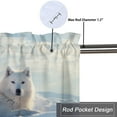 thumbnail image 5 of Wolf Kitchen Valance Curtain Rod Pocket Winter Misty Forest Wildlife Safari Animal Wolves Snowflake Pine Tree Thermal Insulated Room Darkening Curtain for Dinning Room 54 by 18 in, 1 Panel, 5 of 6