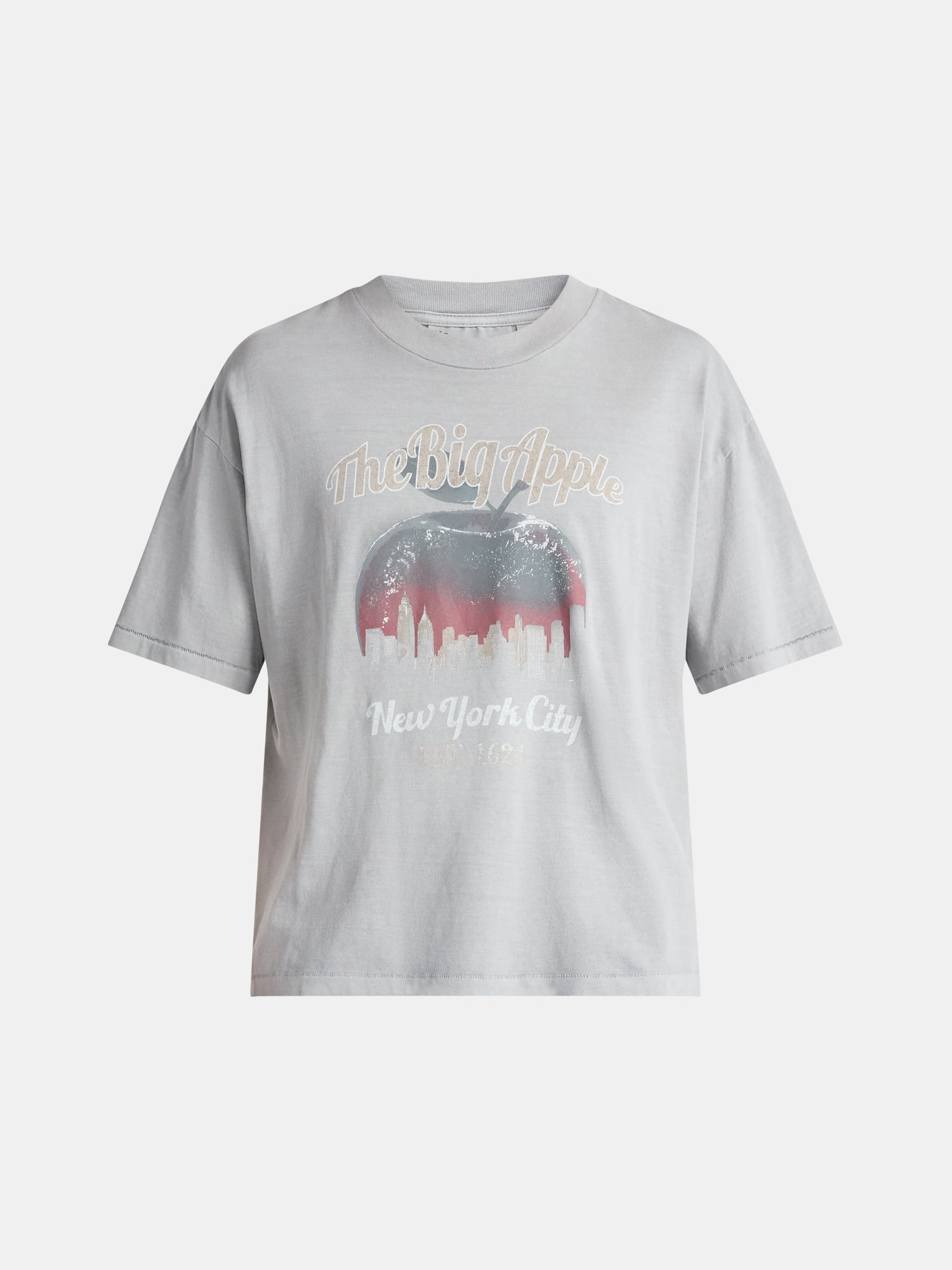No Boundaries Oversized Boxy Fit Cropped Length New York City Graphic Tee Shirt, Men's & Big Men's, XS-5XL