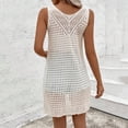 thumbnail image 5 of Daiosportswear Womens Crochet Tops Tie Front Sleeveless Sweater Vest Knit Tops Summer Cardigan Hollow Out Beach Cover Up，Cover-Up for Women White S(S), 5 of 6