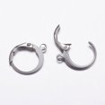 thumbnail image 1 of Tarnish Resistant 304 Stainless Steel Hoop Earrings Leverback Hoop Earrings with Loop Stainless Steel Color 14.5x12x2mm Hole: 1mm pin: 0.9mm, 1 of 1