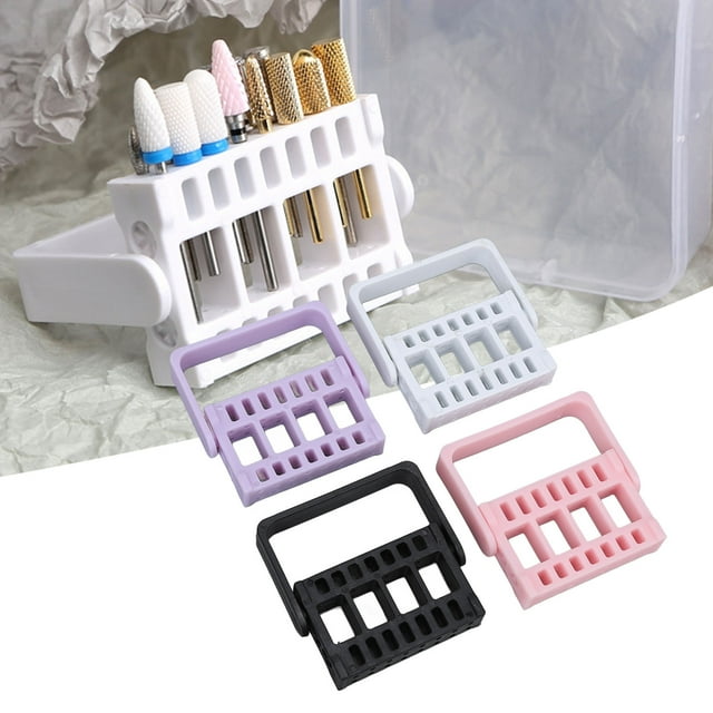 Organizador De Brocas Para Uñas, Soporte De Plástico Profesional Para Brocas De Uñas, Contenedor Ergonómico Para El Hogar