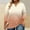 Beige, variant on Olyvenn 3/4 Length Sleeve Womens Tops Plus Size Summer Notched V-Neck Oversized Tshirts Gradient Color Blouses Oversized Tops Beige L