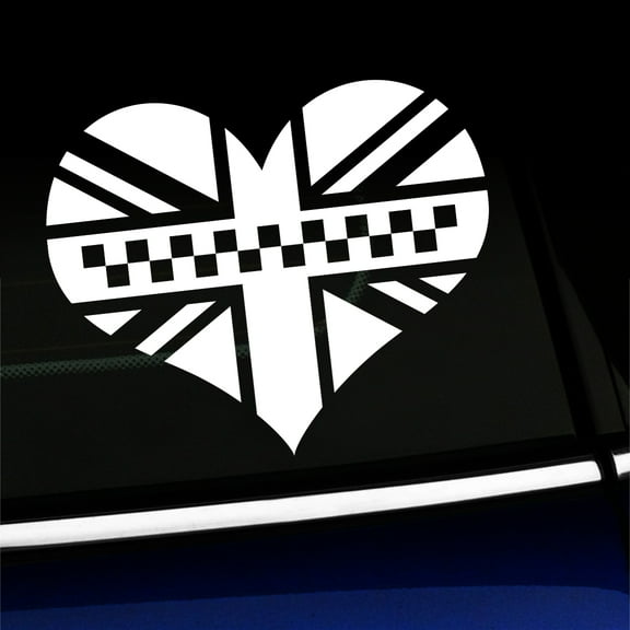 Black Jack Heart - Vinyl Decal For MINI Cooper - Choose Color - [WHITE]