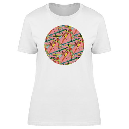 Round Collage Of Pens & Pencils Tee Women's -Image by