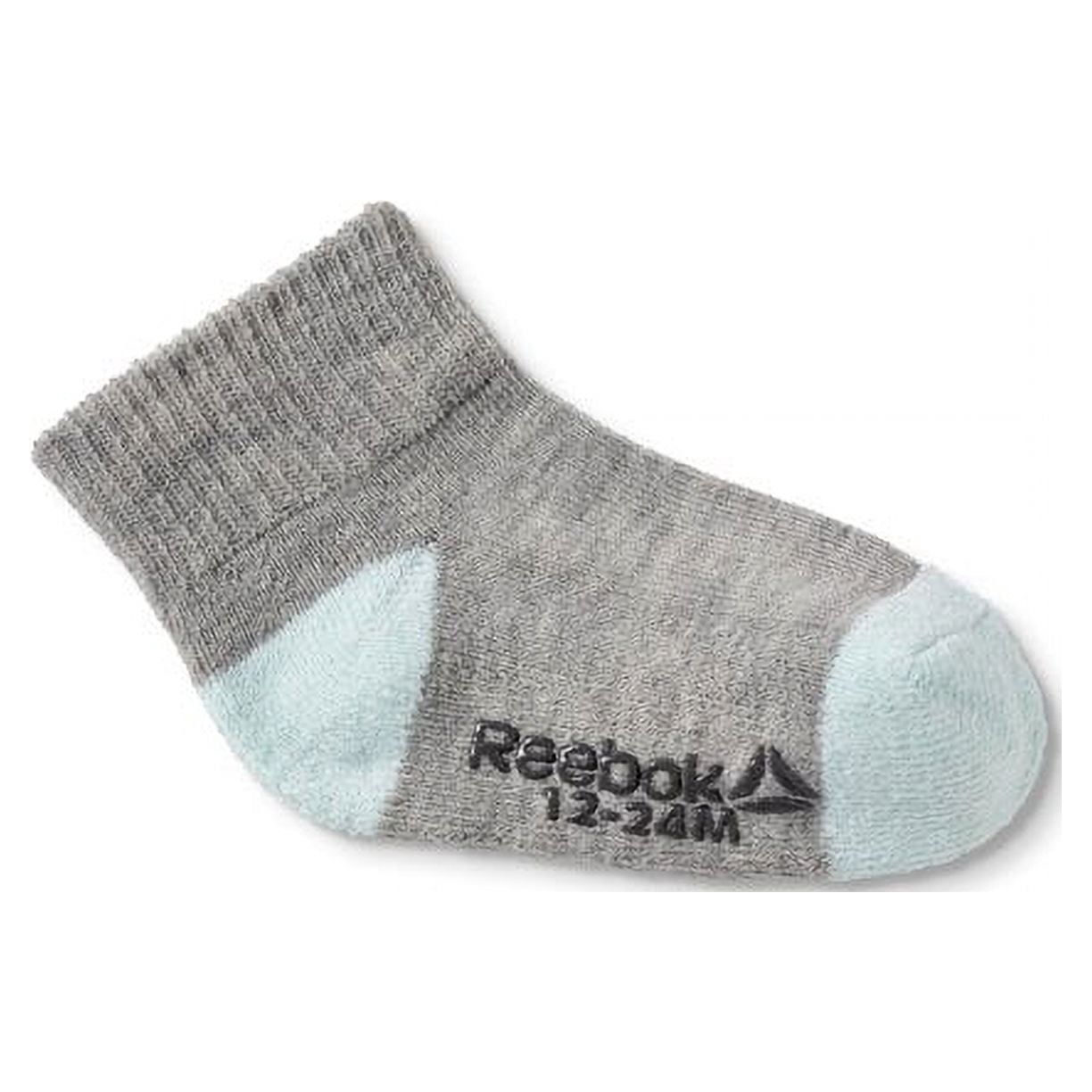 Reebok Baby Toddler Girl Socks with Gripper, 12-Pack