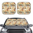 thumbnail image 2 of Disketp 2 Piece 70s Hippie Style Pattern Windshield Sunshades,Folding Windshield Sun Shade For Car Suv Trucks Sedan,Blocks Uv Rays Sun Visor Protector-Medium, 2 of 7