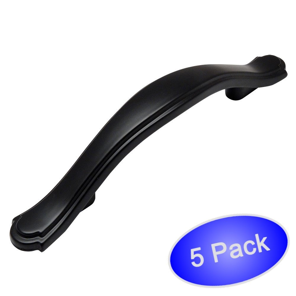 Cosmas 8816FB Flat Black Hardware Handle Pull 3" Hole Centers