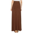 thumbnail image 3 of Made by Johnny Women's Solid Maxi Skirt with Elastic Waist Band XS RUST, 3 of 6