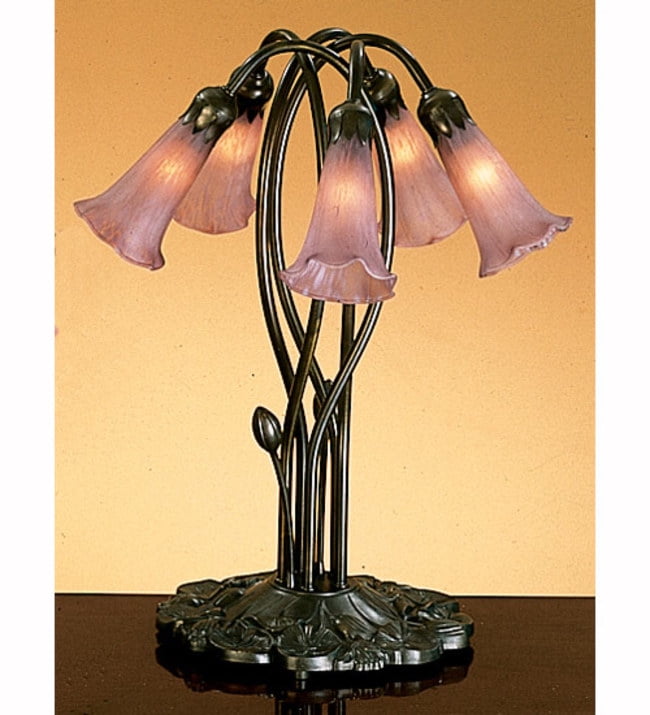 16.5"H Lavender Pond Lily 5 Light Accent Lamp