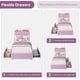 thumbnail image 5 of QinaQin Base de cama individual con luces LED, 2 cajones y cabecera ondulada, cama tapizada con almacenamiento ideal para niñas y habitaciones juveniles, sin box spring, 5 of 7