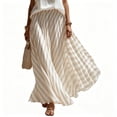 thumbnail image 5 of Vynhevius Womens Striped Maxi Skirt High Waist Pleated Flowy Casual Long Bottom, 5 of 7
