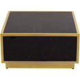 thumbnail image 3 of Meridian Furniture Glitz Black Faux Marble Top Coffee Table with Gold Metal Base, 3 of 5