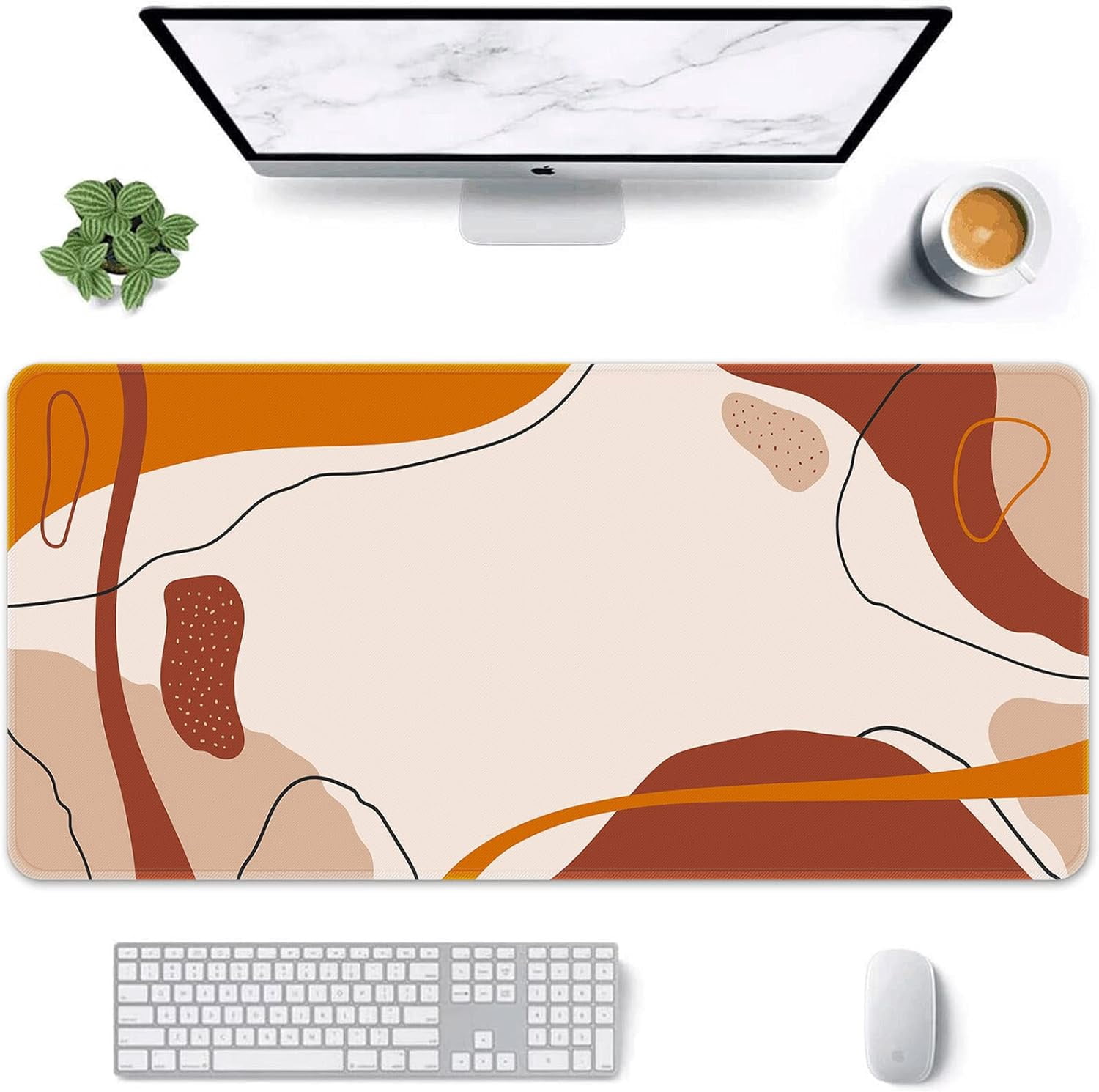 Large Gaming Mouse Pad Boho Style Non-Slip Desk Pad Keyboard and Mouse Desk Mat for Gamer, Office & Home, 31.5 x 15.7 in